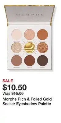 Ulta Beauty Morphe Rich & Foiled Gold Seeker Eyeshadow Palette offer