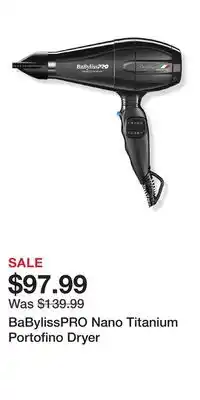Ulta Beauty BaBylissPRO Nano Titanium Portofino Dryer offer