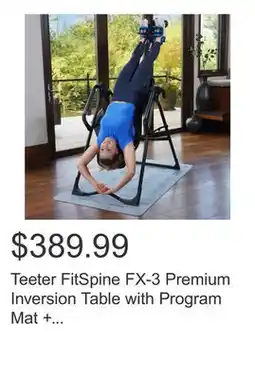 Costco Teeter FitSpine FX-3 Premium Inversion Table with Program Mat + Comfort Cushion offer