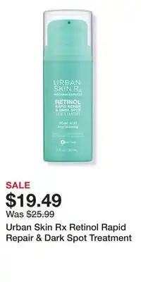 Ulta Beauty Urban Skin Rx Retinol Rapid Repair & Dark Spot Treatment offer