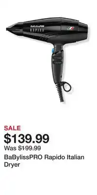 Ulta Beauty BaBylissPRO Rapido Italian Dryer offer