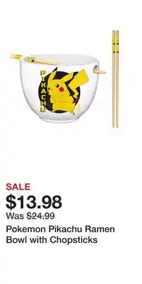 Game Stop Pokemon Pikachu Ramen Bowl with Chopsticks offer