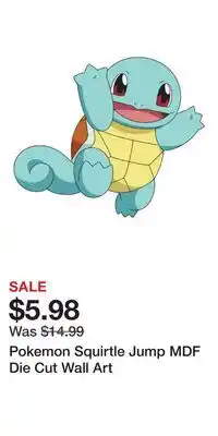 Game Stop Pokemon Squirtle Jump MDF Die Cut Wall Art offer