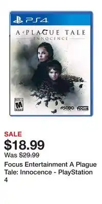Game Stop Focus Entertainment A Plague Tale: Innocence - PlayStation 4 offer