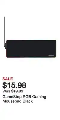 Game Stop GameStop RGB Gaming Mousepad Black offer