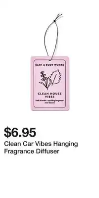 Bath & Body Works Clean Car Vibes Hanging Fragrance Diffuser offer