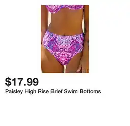 Belk Paisley High Rise Brief Swim Bottoms offer