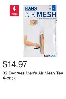 Costco 32 Degrees Men's Air Mesh Tee 4-pack offer