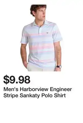 Belk Men's Harborview Engineer Stripe Sankaty Polo Shirt offer