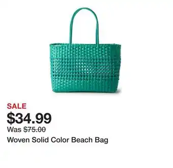 Belk Woven Solid Color Beach Bag offer