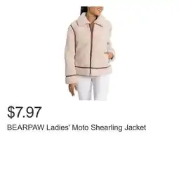 Costco BEARPAW Ladies' Moto Shearling Jacket offer