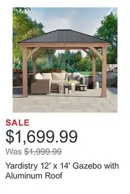 Costco Yardistry 12' x 14' Gazebo with Aluminum Roof offer