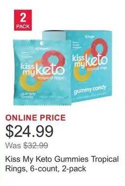 Costco Kiss My Keto Gummies Tropical Rings, 6-count, 2-pack offer