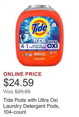 Costco Tide Pods with Ultra Oxi Laundry Detergent Pods, 104-count offer