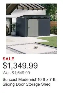 Costco Suncast Modernist 10 ft x 7 ft. Sliding Door Storage Shed offer