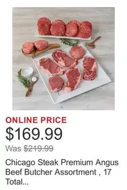 Costco Chicago Steak Premium Angus Beef Butcher Assortment , 17 Total Packs, 8 Lbs. Total offer