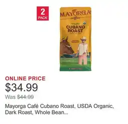 Costco Mayorga Café Cubano Roast, USDA Organic, Dark Roast, Whole Bean Coffee, 2lb, 2-pack offer