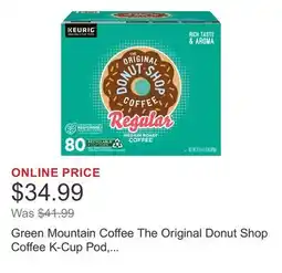 Costco Green Mountain Coffee The Original Donut Shop Coffee K-Cup Pod, 80-count offer