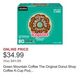 Costco Green Mountain Coffee The Original Donut Shop Coffee K-Cup Pod, 80-count offer