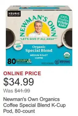 Costco Newman's Own Organics Coffee Special Blend K-Cup Pod, 80-count offer