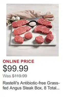 Costco Rastelli's Antibiotic-free Grass-fed Angus Steak Box, 8 Total Packs, 3.875lbs Total offer