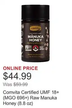 Costco Comvita Certified UMF 18+ (MGO 696+) Raw Manuka Honey (8.8 oz) offer