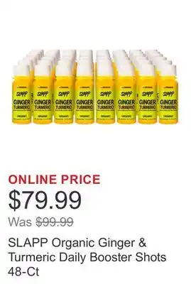 Costco SLAPP Organic Ginger & Turmeric Daily Booster Shots 48-Ct offer