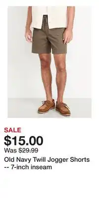 Old Navy Old Navy Twill Jogger Shorts -- 7-inch inseam offer