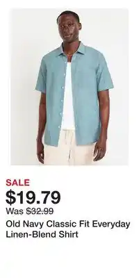 Old Navy Old Navy Classic Fit Everyday Linen-Blend Shirt offer