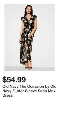 Old Navy Old Navy The Occasion by Old Navy Flutter-Sleeve Satin Maxi Dress offer