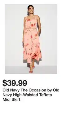 Old Navy Old Navy The Occasion by Old Navy High-Waisted Taffeta Midi Skirt offer