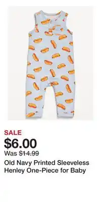 Old Navy Old Navy Printed Sleeveless Henley One-Piece for Baby offer