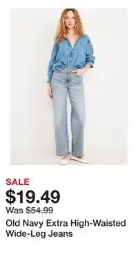Old Navy Old Navy Extra High-Waisted Wide-Leg Jeans offer