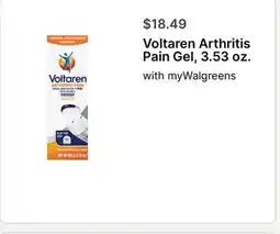 Walgreens Voltaren Arthritis Pain Gel, 3.53 oz offer