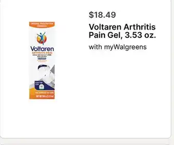 Walgreens Voltaren Arthritis Pain Gel, 3.53 oz offer