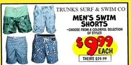 Ollie's TRUNKS SURF & SWIM CO MEN'S SWIM SHORTS offer