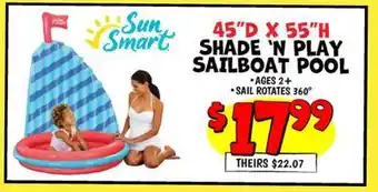 Ollie's SHADE ' N PLAY SAILBOAT POOL offer