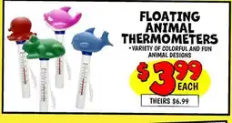 Ollie's FLOATING ANIMAL THERMOMETERS offer