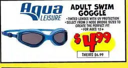 Ollie's AQUA LEISURE ADULT SWIM GOGGLE offer