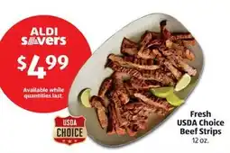 Aldi Fresh USDA Choice Beef Strips offer