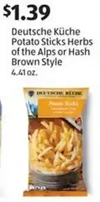 Aldi Potato Sticks Herbs of the Alps or Hash Brown Style offer