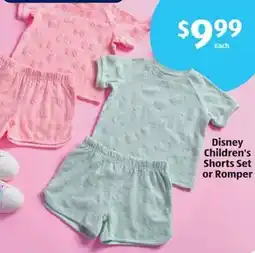 Aldi Disney Children's Shorts Set or Romper offer