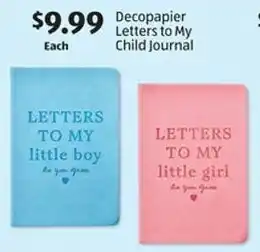 Aldi Decopapier Letters to My Child Journal offer