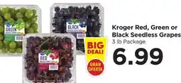 Food 4 Less Kroger Red, Green or Black Seedless Grapes offer