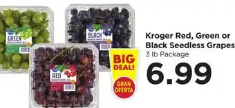 Food 4 Less Kroger Red, Green or Black Seedless Grapes offer