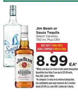 Food 4 Less Jim Beam or Sauza Tequila offer