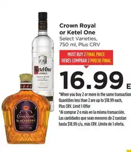 Food 4 Less Crown Royal or Ketel One offer