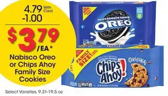 Ralphs Nabisco Oreo or Chips Ahoy Family Size Cookies offer