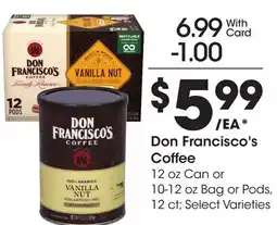 Ralphs Don Francisco's Coffee offer
