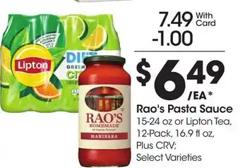 Ralphs Rao's Pasta Sauce offer